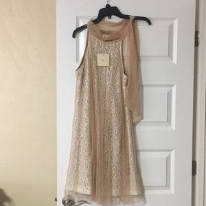 Mod cloth tan dress